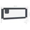 Toddler Safety Bed Rail Dark Grey 180x25 cm Fabric