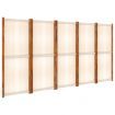 5-Panel Room Divider Cream White 350x180 cm