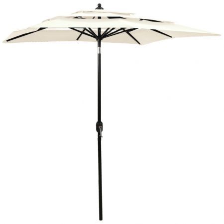 3-Tier Parasol with Aluminium Pole Sand 2x2 m