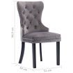 Dining Chairs 2 pcs Grey Velvet