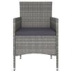 4 Piece Garden Chair and Stool Set Poly Rattan Grey