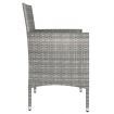 4 Piece Garden Chair and Stool Set Poly Rattan Grey