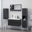 Bathroom Mirror Grey 90x10.5x45 cm Engineered Wood