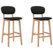 Bar Stools 2 pcs Black Fabric