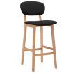 Bar Stools 2 pcs Black Fabric