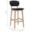 Bar Stools 2 pcs Black Fabric