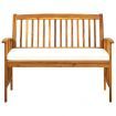 Garden Bench with Cushion 119 cm Solid Acacia Wood