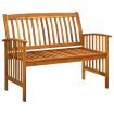 Garden Bench with Cushion 119 cm Solid Acacia Wood