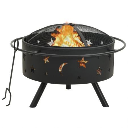 Fire Pit with Poker 76 cm XXL Steel