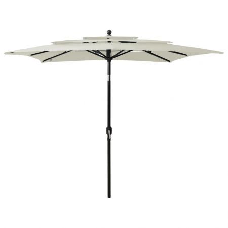 3-Tier Parasol with Aluminium Pole Sand 2.5x2.5 m