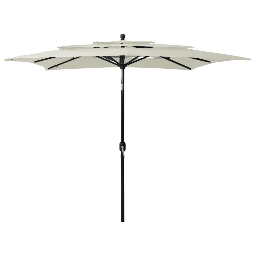 3-Tier Parasol with Aluminium Pole Sand 2.5x2.5 m