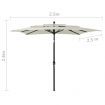3-Tier Parasol with Aluminium Pole Sand 2.5x2.5 m