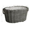 Firewood Basket with Carrying Handles 60x40x28 cm Grey Willow
