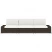 Sectional Sofa 3-Seater Poly Rattan Brown