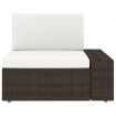 Sectional Sofa 3-Seater Poly Rattan Brown