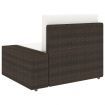 Sectional Sofa 3-Seater Poly Rattan Brown