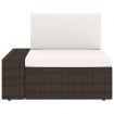 Sectional Sofa 3-Seater Poly Rattan Brown