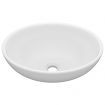 Luxury Basin Oval-shaped Matt White 40x33 cm Ceramic