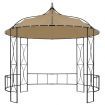 Gazebo 300x290 cm Taupe Round