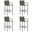 Bar Stools 4 pcs Grey Poly Rattan