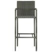 Bar Stools 4 pcs Grey Poly Rattan