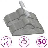 50 pcs Clothes Hanger Set Anti-slip Grey Velvet