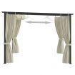 Gazebo with Curtains 3x3 m Cream Steel