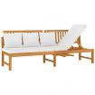 Day Bed with Cream Cushion 200x60x75 cm Solid Wood Acacia