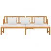 Day Bed with Cream Cushion 200x60x75 cm Solid Wood Acacia