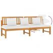 Day Bed with Cream Cushion 200x60x75 cm Solid Wood Acacia