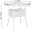 Garden Table Ø80x75 cm Acacia Wood and Poly Rattan Black