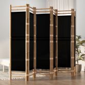 Folding 6-Panel Room Divider 240 cm Bamboo and Canvas