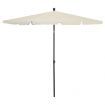 Garden Parasol with Pole 210x140 cm Sand