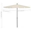 Garden Parasol with Pole 210x140 cm Sand