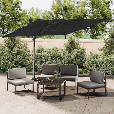 Double Top Cantilever Umbrella Black 400x300 cm