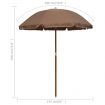 Parasol with Steel Pole 180 cm Taupe