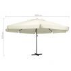 Outdoor Parasol with Aluminium Pole 600 cm Sand White