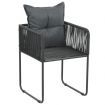Outdoor Chairs 6 pcs with Pillows Poly Rattan Black