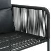 Outdoor Chairs 6 pcs with Pillows Poly Rattan Black