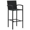 Bar Stools 2 pcs Black Poly Rattan