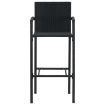 Bar Stools 2 pcs Black Poly Rattan