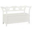Storage Bench 126 cm White Solid Fir Wood