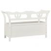 Storage Bench 126 cm White Solid Fir Wood