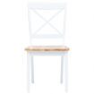 Dining Chairs 2 pcs White and Light Wood Solid Rubber Wood