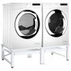 Washing and Drying Machine Pedestal with Pull-out Shelves White