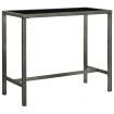 Garden Bar Table Grey 130x60x110 cm Poly Rattan and Glass