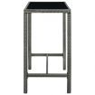 Garden Bar Table Grey 130x60x110 cm Poly Rattan and Glass