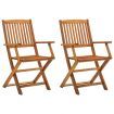 Folding Outdoor Chairs 2 pcs Solid Acacia Wood