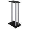 Speaker Stands 2pcs Black&Silver Tempered Glass 3 Pillars Design