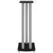 Speaker Stands 2pcs Black&Silver Tempered Glass 3 Pillars Design